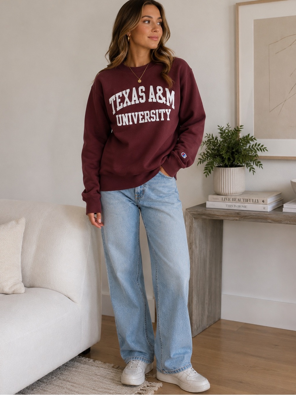 Champion reverse weave Texas A&M University crewneck sweatshirt men’s size small